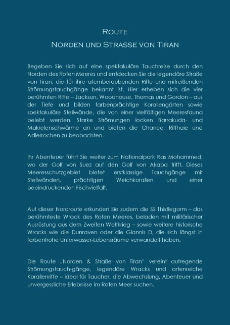 Norden und Straße von Tiran Reiseroute